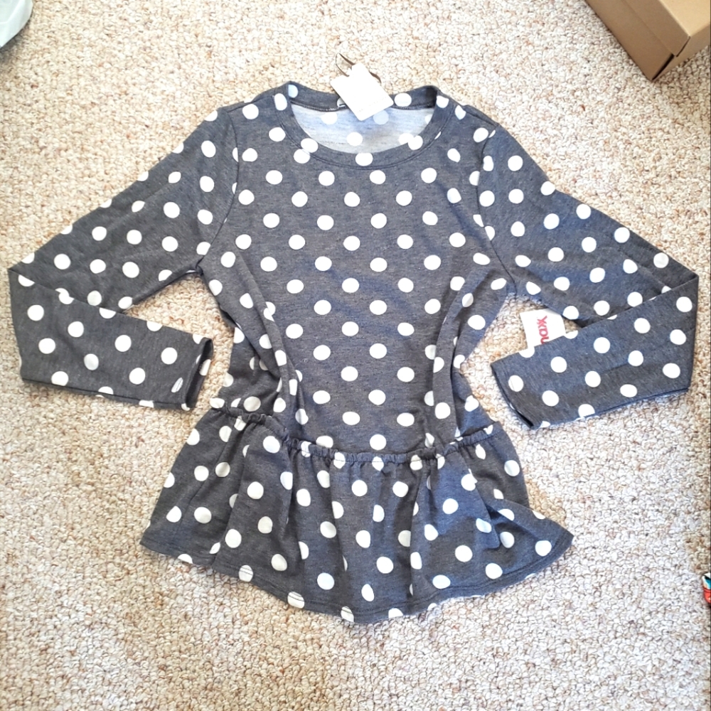 Closet Clear Out! Polka-dot peplum shirt